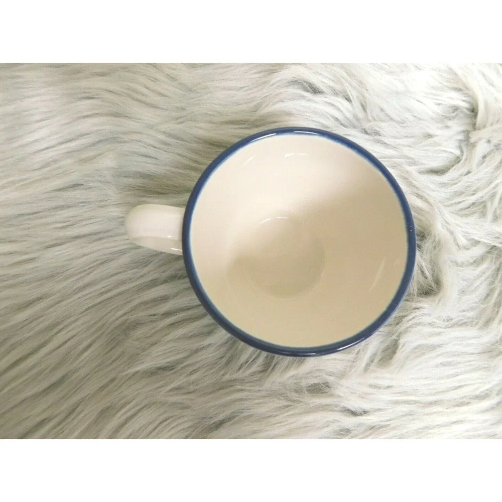 Pfaltzgraff Ocean Breeze Coffee Cup Blue and Green Border